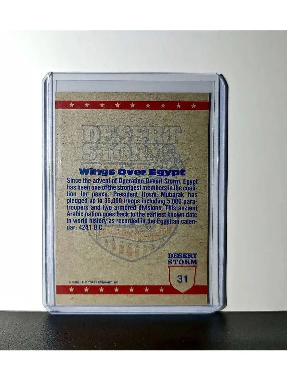 Wings Over Egypt 1991 Topps Desert Storm #31 Card